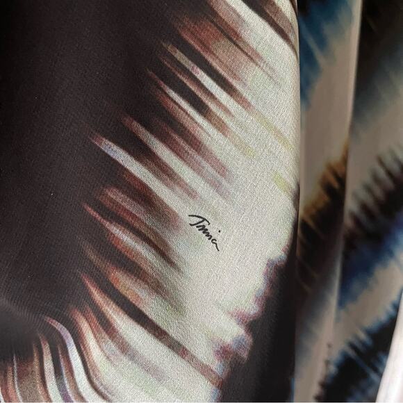 Trina Turk NWT Full Length Maxi Skirt Flowy Lettuce Hem Country Western Boho 8 - Picture 4 of 8